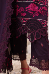 SHW4-01 | 3Pc Unstitched Suit Embroidered Fall Winter Linen Shawl Sheen By Charizma