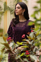 SHW4-01 | 3Pc Unstitched Suit Embroidered Fall Winter Linen Shawl Sheen By Charizma