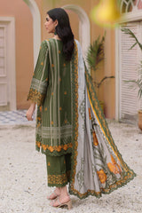 SHW4-07 | 3Pc Unstitched Suit Embroidered Fall Winter Linen Shawl Sheen By Charizma