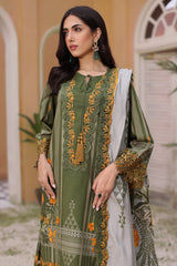 SHW4-07 | 3Pc Unstitched Suit Embroidered Fall Winter Linen Shawl Sheen By Charizma