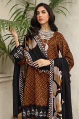CVW4-07 | 3Pc Unstitched Suit Winter Embroidered Linen Shawl Virsa By Charizma