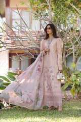 Unstitched 3-PC Lawn Eid Luxury Handwork Laserkari Noor By Saadia Asad D6-B