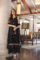 Unstitched 3-PC Lawn Eid Luxury Handwork Laserkari Noor By Saadia Asad D4-A