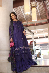 Unstitched 3-PC Lawn Eid Luxury Handwork Laserkari Noor By Saadia Asad D4-B