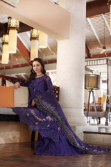 Unstitched 3-PC Lawn Eid Luxury Handwork Laserkari Noor By Saadia Asad D4-B