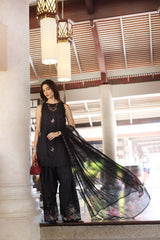 Unstitched 3-PC Lawn Eid Luxury Handwork Laserkari Noor By Saadia Asad D4-A