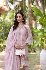 Unstitched 3-PC Lawn Eid Luxury Handwork Laserkari Noor By Saadia Asad D8-A