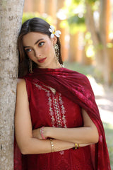 Unstitched 3-PC Lawn Eid Luxury Handwork Laserkari Noor By Saadia Asad D7-A