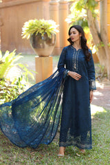 Unstitched 3-PC Lawn Eid Luxury Handwork Laserkari Noor By Saadia Asad D7-B