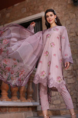 D 4 | 3PC Unstitched Lawn Suit Eid Luxe Printkari Noor By Saadia Asad