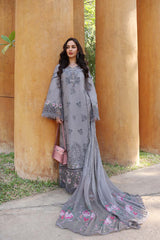 Unstitched 3-PC Lawn Eid Luxury Handwork Laserkari Noor By Saadia Asad D2-B