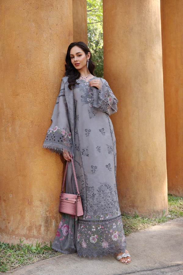 Unstitched 3-PC Lawn Eid Luxury Handwork Laserkari Noor By Saadia Asad D2-B