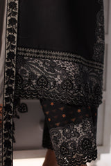 CVW4-01 | 3Pc Unstitched Suit Winter Embroidered Linen Shawl Virsa By Charizma