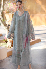 Unstitched 3-PC Lawn Eid Luxury Handwork Laserkari Noor By Saadia Asad D1-A