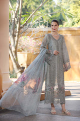 Unstitched 3-PC Lawn Eid Luxury Handwork Laserkari Noor By Saadia Asad D1-A