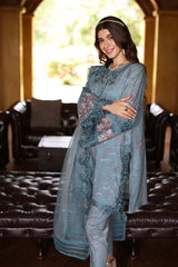 D 2  | 3PC Unstitched Lawn Suit Eid Luxe Printkari Noor By Saadia Asad