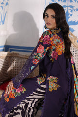 CVW4-06 | 3Pc Unstitched Suit Winter Embroidered Linen Shawl Virsa By Charizma