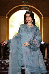 D 2  | 3PC Unstitched Lawn Suit Eid Luxe Printkari Noor By Saadia Asad