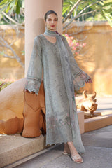 Unstitched 3-PC Lawn Eid Luxury Handwork Laserkari Noor By Saadia Asad D1-A