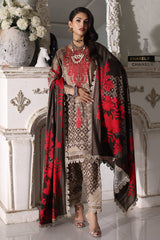 CVW4-04 | 3Pc Unstitched Suit Winter Embroidered Linen Shawl Virsa By Charizma