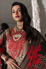 CVW4-04 | 3Pc Unstitched Suit Winter Embroidered Linen Shawl Virsa By Charizma