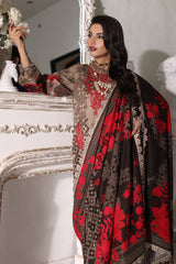 CVW4-04 | 3Pc Unstitched Suit Winter Embroidered Linen Shawl Virsa By Charizma