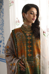 CVW4-08 | 3Pc Unstitched Suit Winter Embroidered Linen Shawl Virsa By Charizma