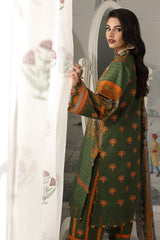 CVW4-08 | 3Pc Unstitched Suit Winter Embroidered Linen Shawl Virsa By Charizma