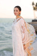 Unstitched 3-PC Lawn Eid Luxury Handwork Laserkari Noor By Saadia Asad D9-B