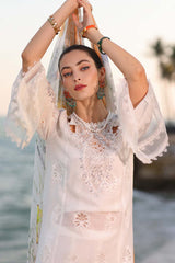 Unstitched 3-PC Lawn Eid Luxury Handwork Laserkari Noor By Saadia Asad D9-B