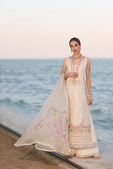 Unstitched 3-PC Lawn Eid Luxury Handwork Laserkari Noor By Saadia Asad D3-A