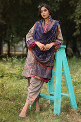 SPW4-06 | 3Pc Unstitched Suit Winter Printed Linen Signature Print By Charizma