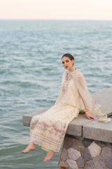 Unstitched 3-PC Lawn Eid Luxury Handwork Laserkari Noor By Saadia Asad D3-A