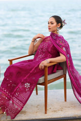 Unstitched 3-PC Lawn Eid Luxury Handwork Laserkari Noor By Saadia Asad D9-A