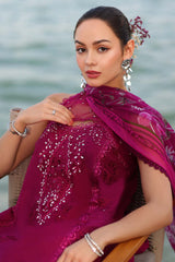 Unstitched 3-PC Lawn Eid Luxury Handwork Laserkari Noor By Saadia Asad D9-A