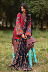 SPW4-02 | 3Pc Unstitched Suit Winter Printed Linen Signature Print By Charizma