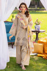 MCC 411 | 3PC Unstitched Suit Chikankari Embroidery Plain Lawn By Muscari