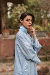 3-PC Unstitched Embroidered Digital Printed Lawn Ayzel by Afrozeh | Vezia