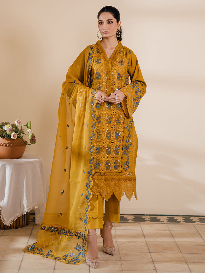 11-AZLIN | 3 PC Unstitched Luxury Lawn NAQSH By Binilyas