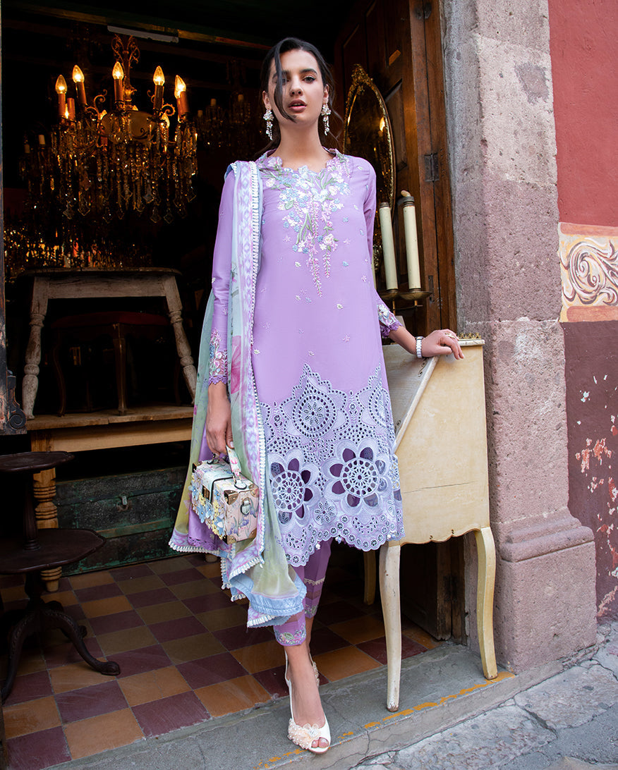 3-PC Unstitched Embroidered Lawn Odessey By Mushq | Ailyn