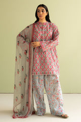 Amaya-10B | 3Pc Unstitched Suit Prints Lawn Coco By Zara Shahjahan
