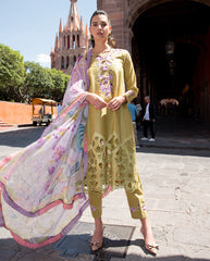 3-PC Unstitched Embroidered Lawn Odessey By Mushq | Aranza