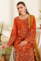 3-PC Usntitched Embroidered Chiffon Noore By Imrozia Serene | SIRA