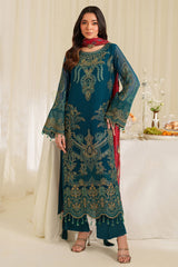 3-PC Usntitched Embroidered Chiffon Noore By Imrozia Serene | LYRA