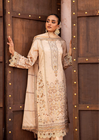 554 | 3PC Unstitched Lawn Embroidered Collection Luxury By Shaista