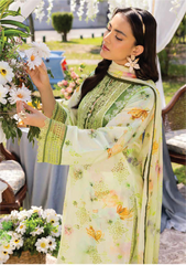 MELC-614 | 3PC Unstitched Lawn Digital Print Chickenkari Emb Luxury By Muscari