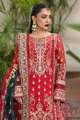 3-PC Unstitched Embroidered Organza Luxury Formals By Imrozia | I-231 SAROSH