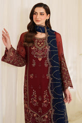 3-PC Usntitched Embroidered Chiffon Noore By Imrozia Serene | SAIRA