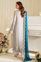 3-PC Usntitched Embroidered Chiffon Noore By Imrozia Serene | AMERIА