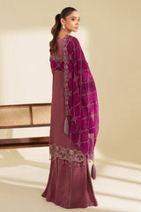3-PC Usntitched Embroidered Chiffon Noore By Imrozia Serene | SYLVI